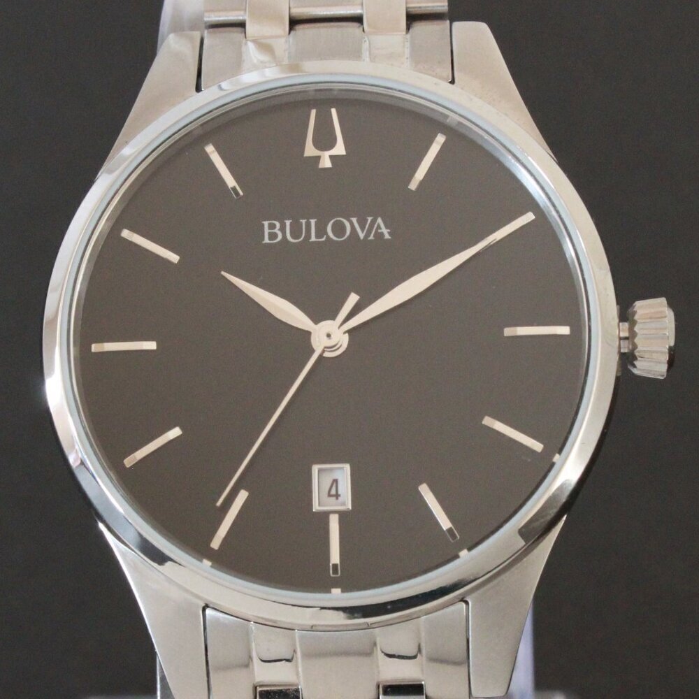 Bulova Ladies Classic Quartz Watch Black Dial Stainless Case Bracelet 36mm - Picture 9 of 11